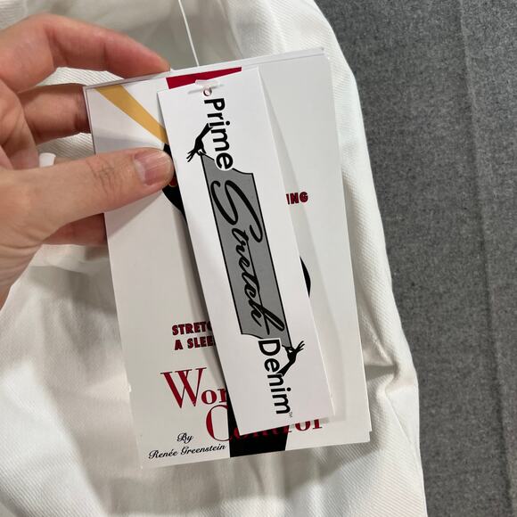 Women with Control Prime Stretch Denim Tummy Control Pant White Petite X-Large - Picture 8 of 10